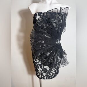 Marchesa Note Black Lace Dress